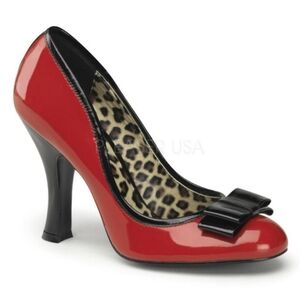 Pinup Couture Smitten Pumps In Red And Black